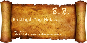 Batthyány Netta névjegykártya